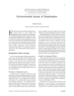 Environmental Issues of Desalination
