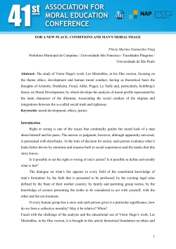 1 FOR A NEW PLACE: CONDITIONS AND MAN`S
