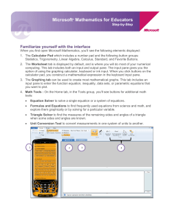 Microsoft&reg; Mathematics for Educators