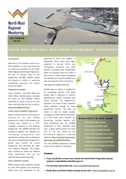 north west regional monitoring programme newsletter april 2016