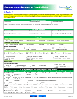 Customer Scoping Document (Form 1258)