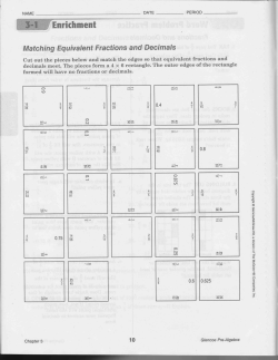 Matching Equivalent Fractions and Decimals