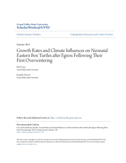 Growth Rates and Climate Influences on Neonatal Eastern Box