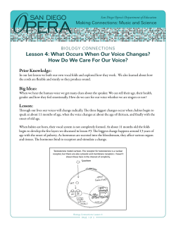 Lesson 4: What Occurs When Our Voice Changes? How Do We