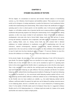 CHAPTER 13 DYNAMIC BALANCING OF ROTORS