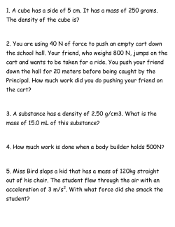 2016-Physics-Word Problems-Equation Practice