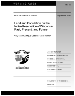 Land and Population on the Indian Reservation of