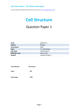 Cell Structure - SAVE MY EXAMS!