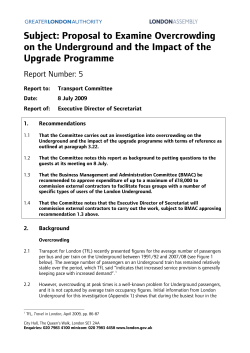 Subject: Proposal to examine the impact of the Underground