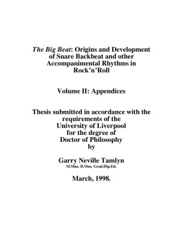 The Big Beat: Origins and Development of Snare Backbeat and