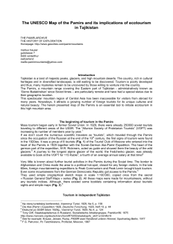The UNESCO Map of the Pamirs and its implications of ecotourism