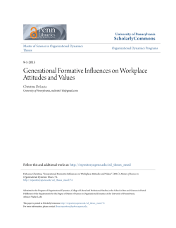 Generational Formative Influences on Workplace Attitudes and Values