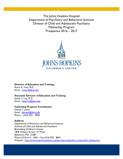 The Johns Hopkins Hospital Department of Psychiatry and