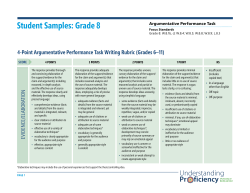 Student Samples: Grade 8 - Understanding Proficiency