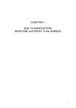 CHAPTER 1 SOIL CLASSIFICATION, MOISTURE