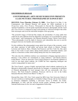 CONTEMPORARY ARTS MUSEUM HOUSTON PRESENTS CLASS