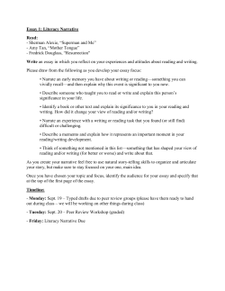 Essay 1: Literacy Narrative Read: - Sherman Alexie, &ldquo;Superman and