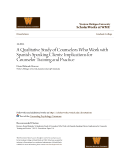 A Qualitative Study of Counselors Who Work with Spanish