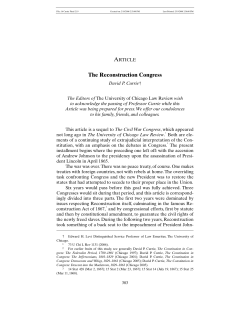 The Reconstruction Congress - The University of Chicago Law Review