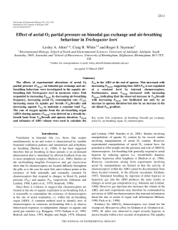 Effect of aerial O2 partial pressure on bimodal gas exchange and air