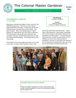 October - Williamsburg MASTER GARDENERS