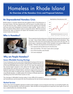 Homeless in Rhode Island - Rhode Island Coalition for the Homeless
