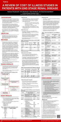 Poster- Cost for End Stage Renal Disease