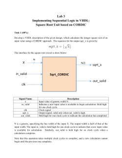 Lab 3 Implementing Sequential Logic in VHDL: Square Root Unit