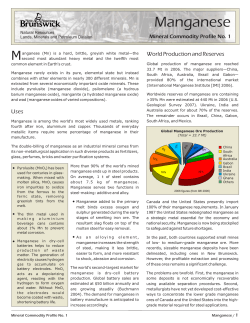 Manganese - Government of New Brunswick
