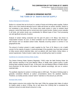 sodium levels - Town of St. Marys
