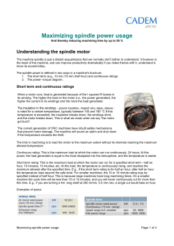 Maximizing spindle power usage