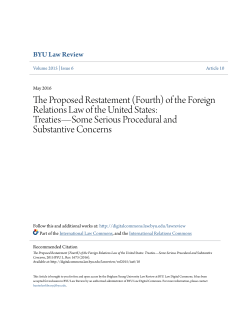The Proposed Restatement (Fourth) of the Foreign Relations Law of