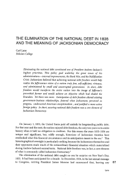 the elimination of the national debt in 1835