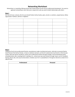 Networking Worksheet - ERAU – Career Services - Embry