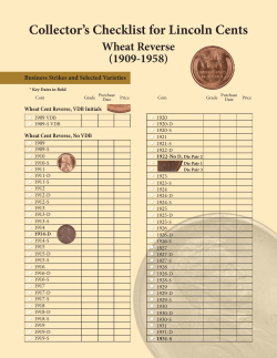 Collector`s Checklist for Lincoln Cents