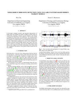 NOISE ROBUST BIRD SONG DETECTION USING SYLLABLE