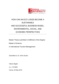 HOW CAN AN ECO LODGE BECOME A SUSTAINABLE AND