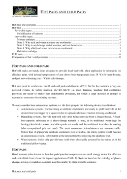 Hot pads and cold pads