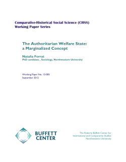 The Authoritarian Welfare State: a Marginalized