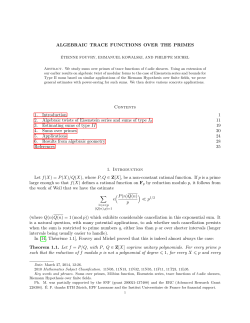 Algebraic trace functions over the primes