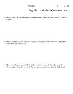 English 11/ Macbeth Questions