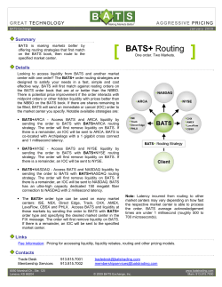BATS+ Routing - BATS Exchange