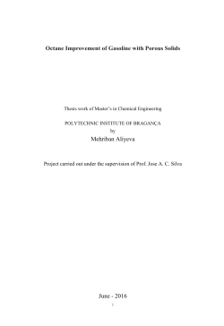 Octane Improvement of Gasoline with Porous Solids Mehriban