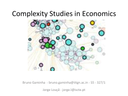 Complexity Studies in Economics
