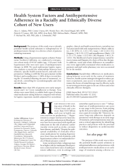 Health System Factors and Antihypertensive Adherence in a