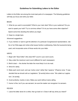 Letter to Editor Guidelines