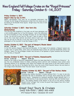 New England Fall Foliage Cruise on the
