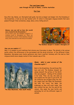 Bunna, can you tell us how the world was created in the Dreamtime