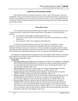 Coping Skills for Substance Abusers