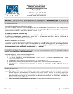 Boundary Adjustment Checklist